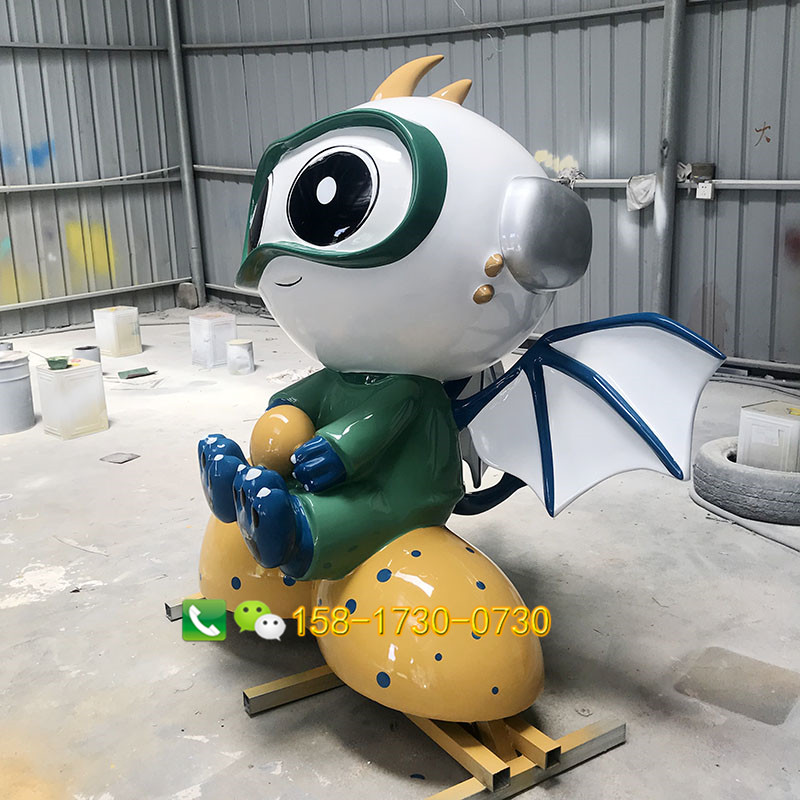 玻璃钢卡通恐龙雕塑商场广场美陈动物IP公仔模型小品  动漫IP公仔造型  美陈摆件小品雕塑