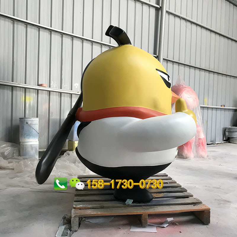 玻璃钢卡通鸡雕塑店面门口摆件厨师造型迎宾小品  店面门口迎宾小品  厨师造型定制