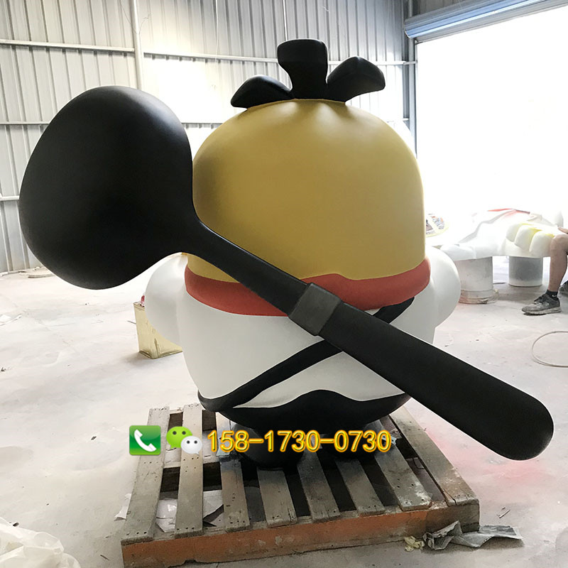 玻璃钢卡通鸡雕塑店面门口摆件厨师造型迎宾小品  店面门口迎宾小品  厨师造型定制