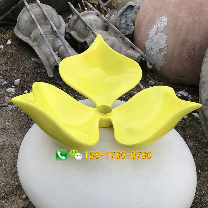仿真玻璃钢花朵雕塑园林广场美陈花瓣模型景观植物小品  玻璃钢花瓣雕塑  园林公园美陈花朵  仿真植物造型小品