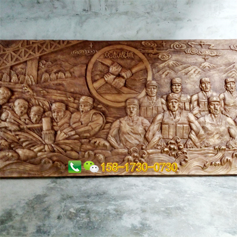 时尚简约玻璃钢仿铜浮雕模型背景墙雕塑定制  革命系列主题小品  创意背景墙定制