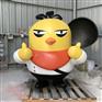 玻璃钢卡通鸡雕塑店面门口摆件厨师造型迎宾小品