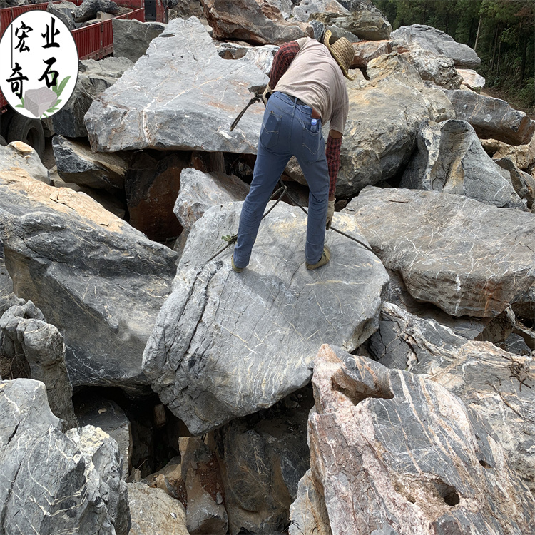 庭院太湖石草坪点缀--太湖石假山设计  太湖石多少元一吨