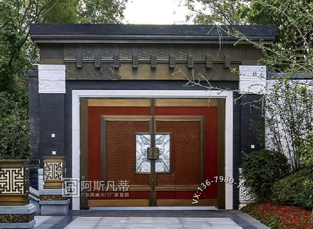 海口小区院子大门楼盘大门中式庭院大门