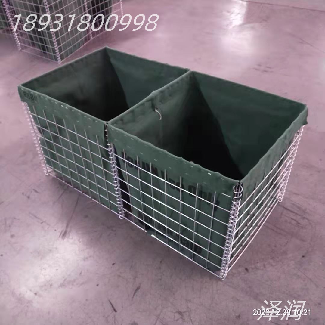河北饶阳泽润定制焊接低碳钢丝防爆笼锁扣沙袋  隔爆屏障