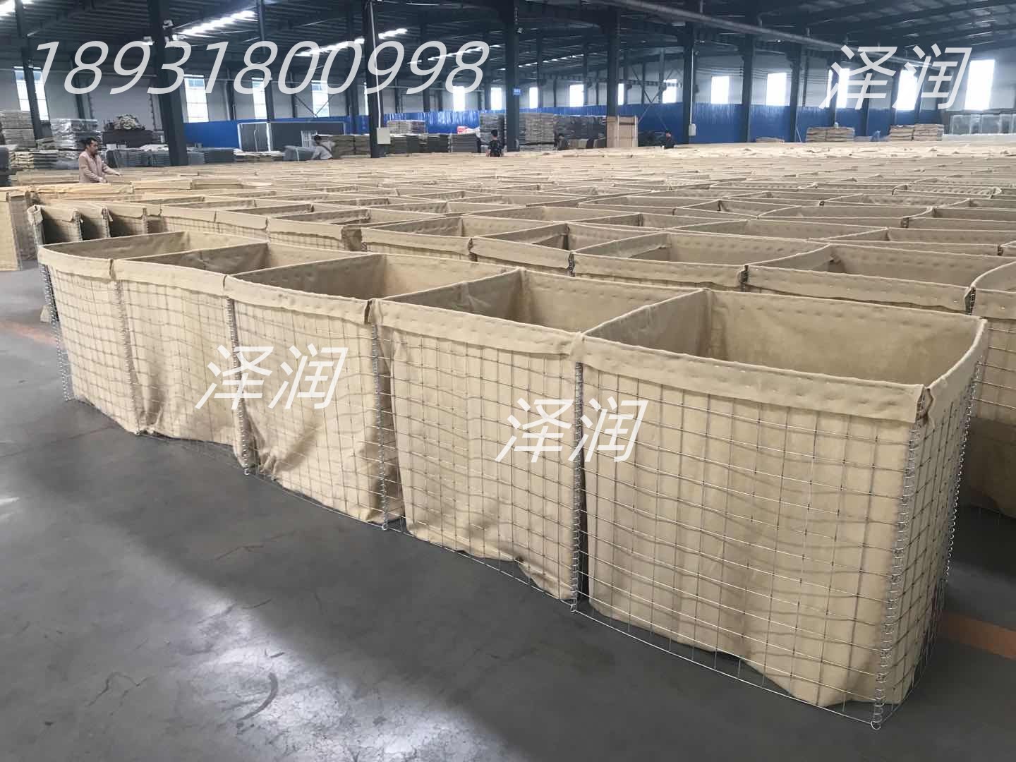 河北饶阳泽润定制焊接低碳钢丝防爆笼锁扣沙袋  隔爆屏障