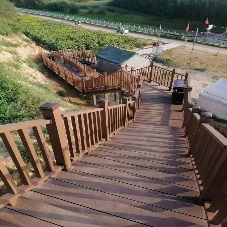 别墅花园庭院室外木塑围栏定制加工 塑木防护栏杆  塑木栏杆