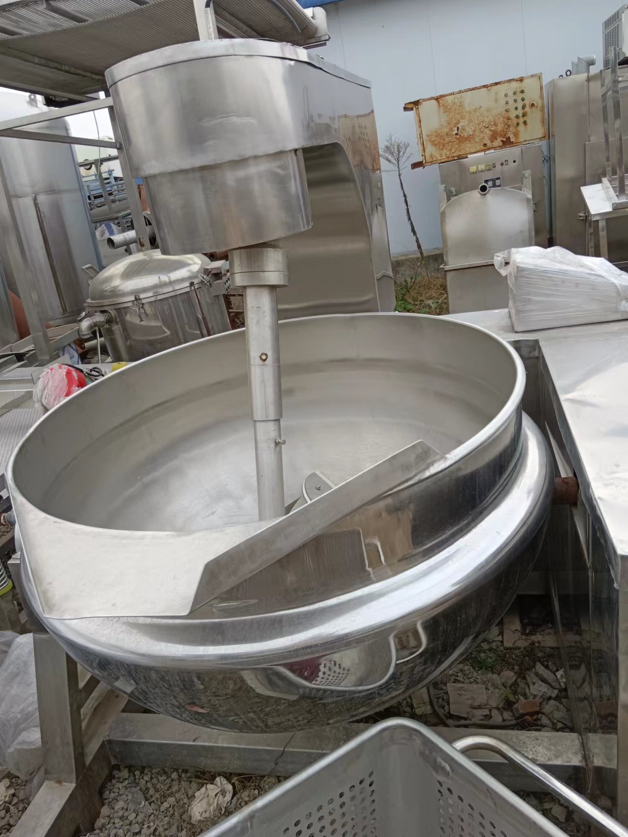 食品厂低价处理二手304不锈钢夹层锅  二手夹层锅厂家  二手夹层锅规格  不锈钢夹层锅数量