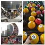 上海球厅外月亮球宣传牌 灯光台球雕塑摆件