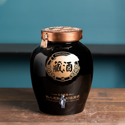 直筒花釉加厚陶瓷酒坛 20/30/50/100斤窖藏用泡酒瓶  直筒加厚陶瓷酒坛