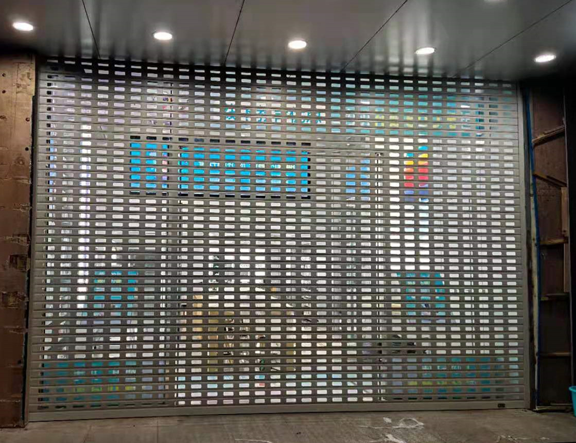 加一门业铝合金冲孔卷闸门商场水晶卷帘门遥控快速门  店铺水晶卷帘门  商铺透明卷帘门
