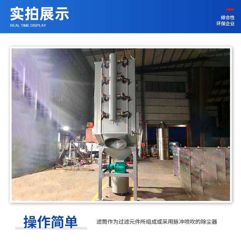 脉冲式滤筒除尘器 斜插式粉尘处理净化装置 高效除尘  粉尘净化