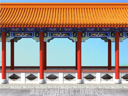 游廊规划设计公司 长廊效果图设计单位 古建筑游廊图片
