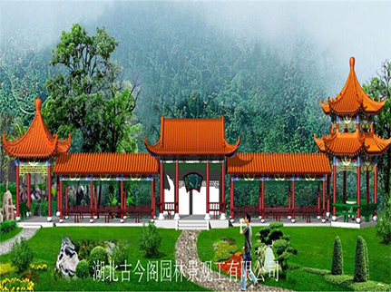 游廊规划设计公司 长廊效果图设计单位 古建筑游廊图片