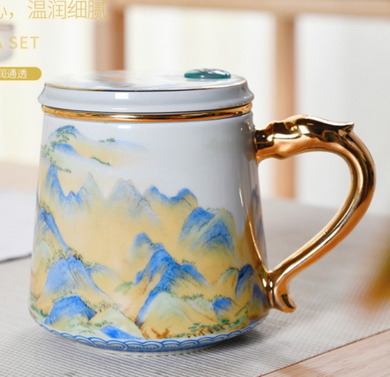 陶瓷办公盖杯定做高档商务礼品杯陶瓷茶杯陶瓷水杯  陶瓷广告杯  陶瓷茶杯水杯  陶瓷办公会议盖杯