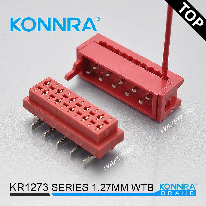 康瑞KR1273双排SMT胶壳外焊卡座连接器供应AMP连接器  康瑞连接器  1.27mm间距