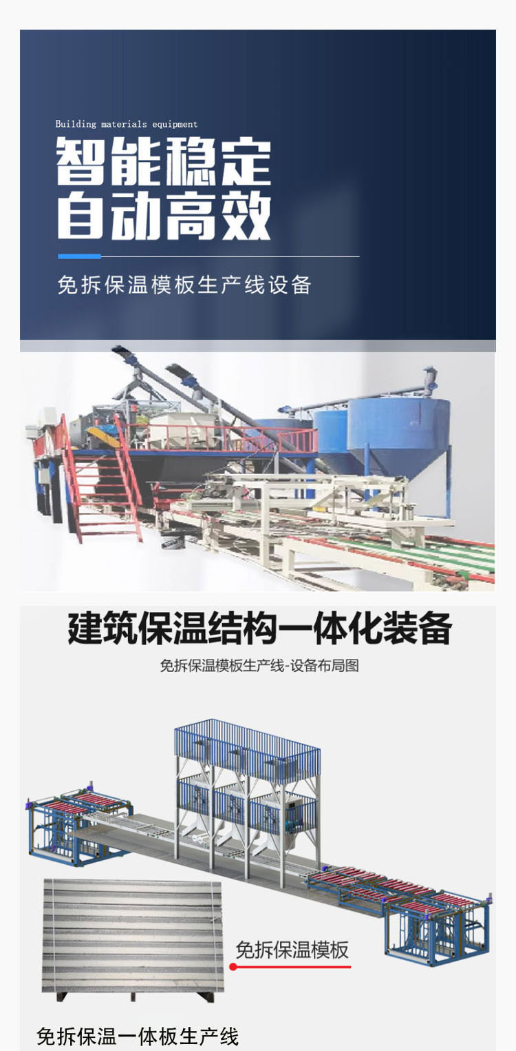 保温免拆一体化模板设备，一体板生产线  免拆保温一体板设备