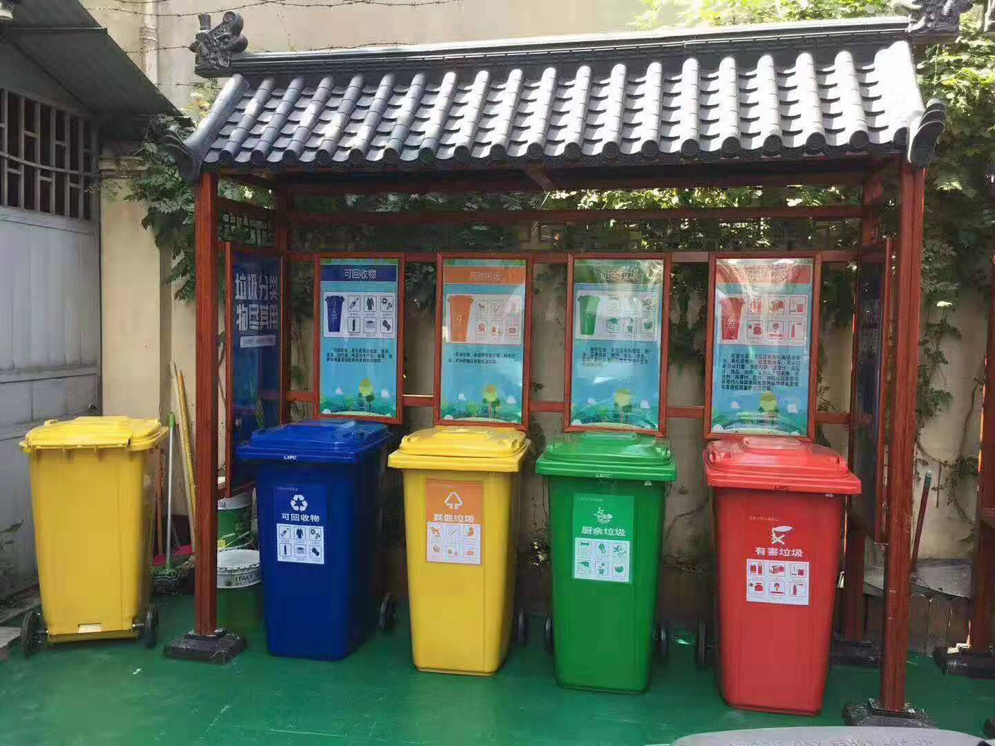 各类垃圾分类亭宣传栏  中式垃圾分类亭  简易垃圾分类亭  垃圾分类宣传亭