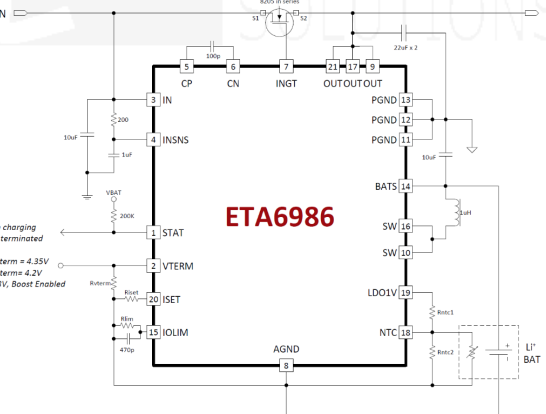 ETA6986F3W开关锂离子电池充电器芯片 ETA代理优势