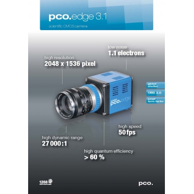 pco.edge 3.1开创性的sCMOS技术，出色的图像  PCO科研相机  徕卡显微镜相机