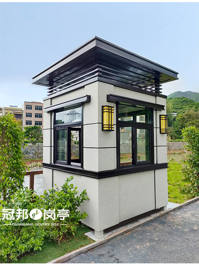 深圳真石漆保安亭定制  岗亭  真石漆岗亭