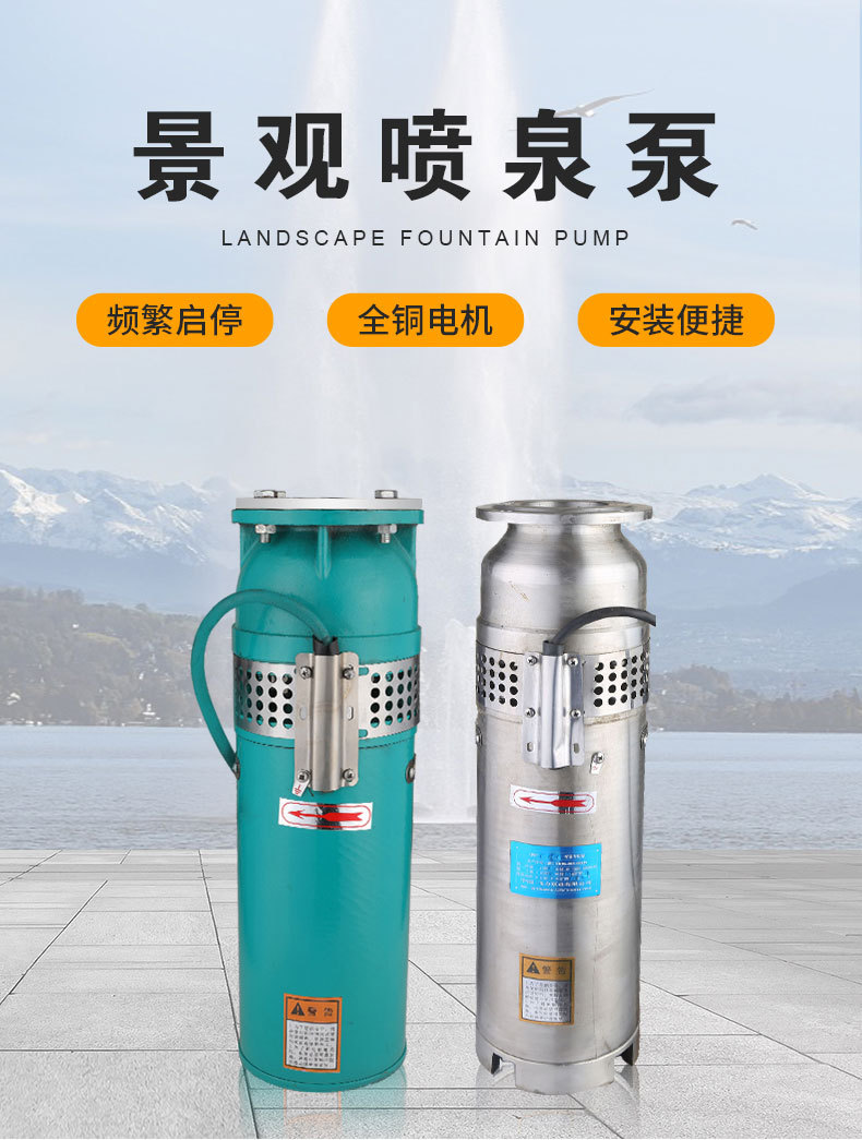 QSP喷泉潜水电泵厂家 景观喷水泵 全铜喷泉泵厂