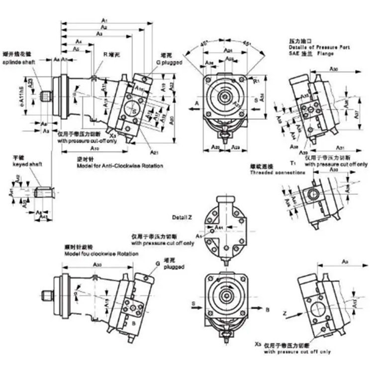 斜轴式柱塞泵A10VO140DR/31R-PSD62NOO威格士液压  力士乐柱塞泵  伊顿威格士柱塞泵