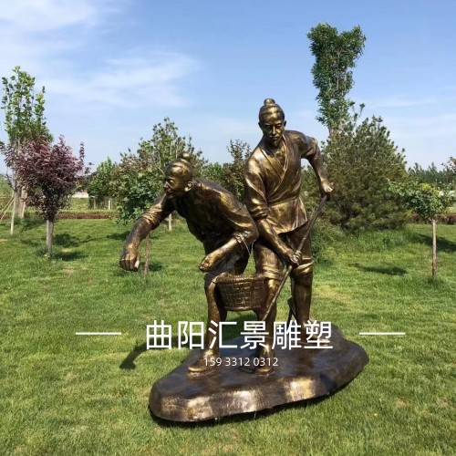 曲阳玻璃钢农耕文化雕像农耕牛人物定做美丽乡村雕塑  玻璃钢农耕人物雕塑  玻璃钢美丽乡村雕塑