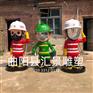 卡通消防员定制玻璃钢雕塑彩绘现货户外玻璃钢拍照雕塑