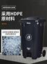 中新240升U型脚踩带轮可挂车户外环卫塑料垃圾桶