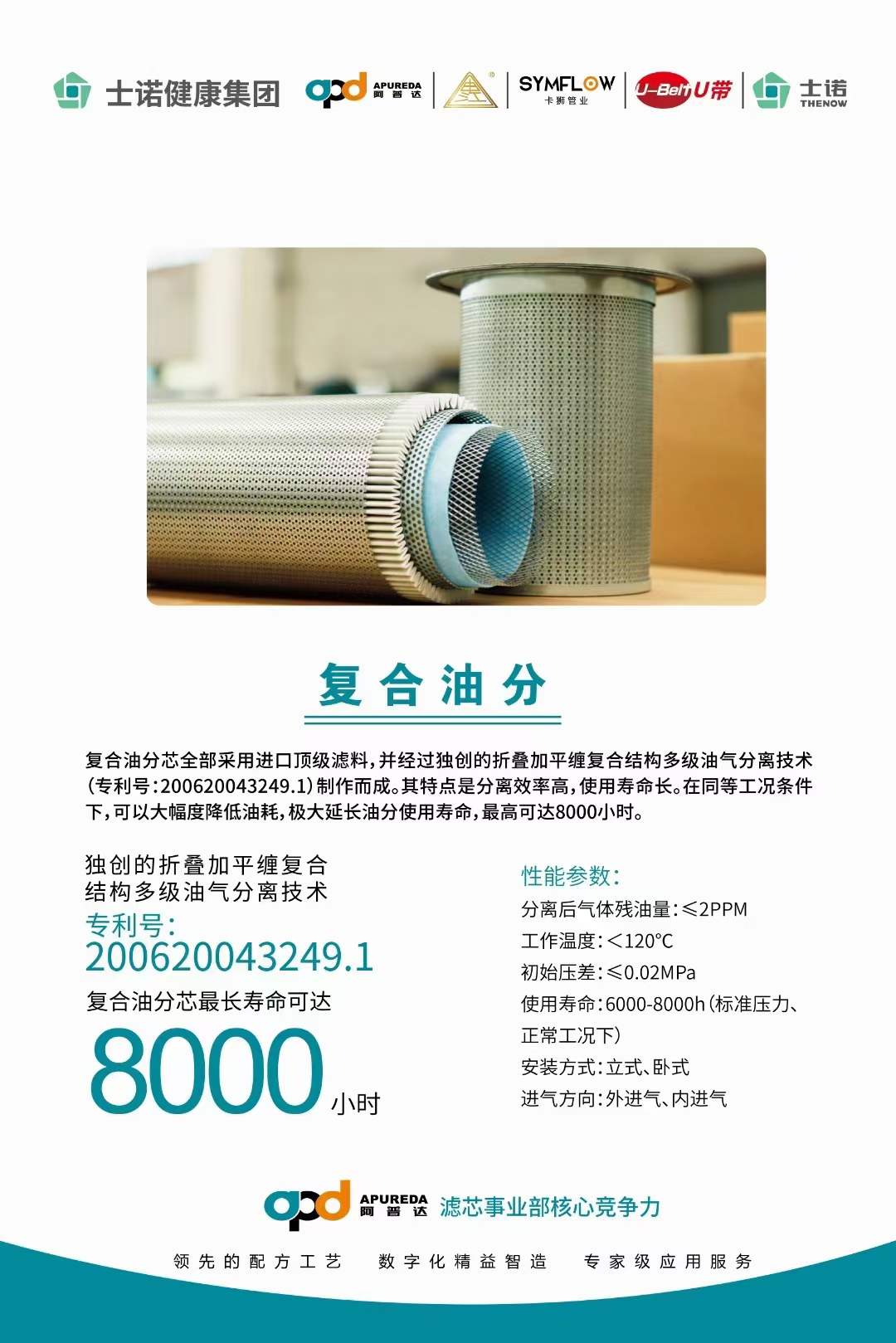 阿普达 复合油分  复合油滤  复合空滤