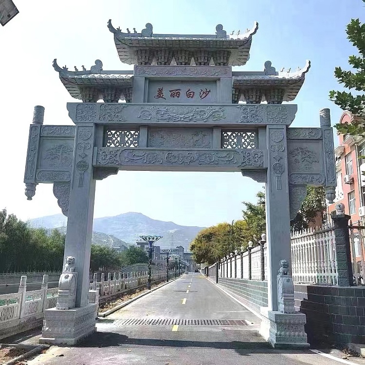 村口简易石牌坊 单门石牌楼 景区三门简易石牌坊  景区石牌坊