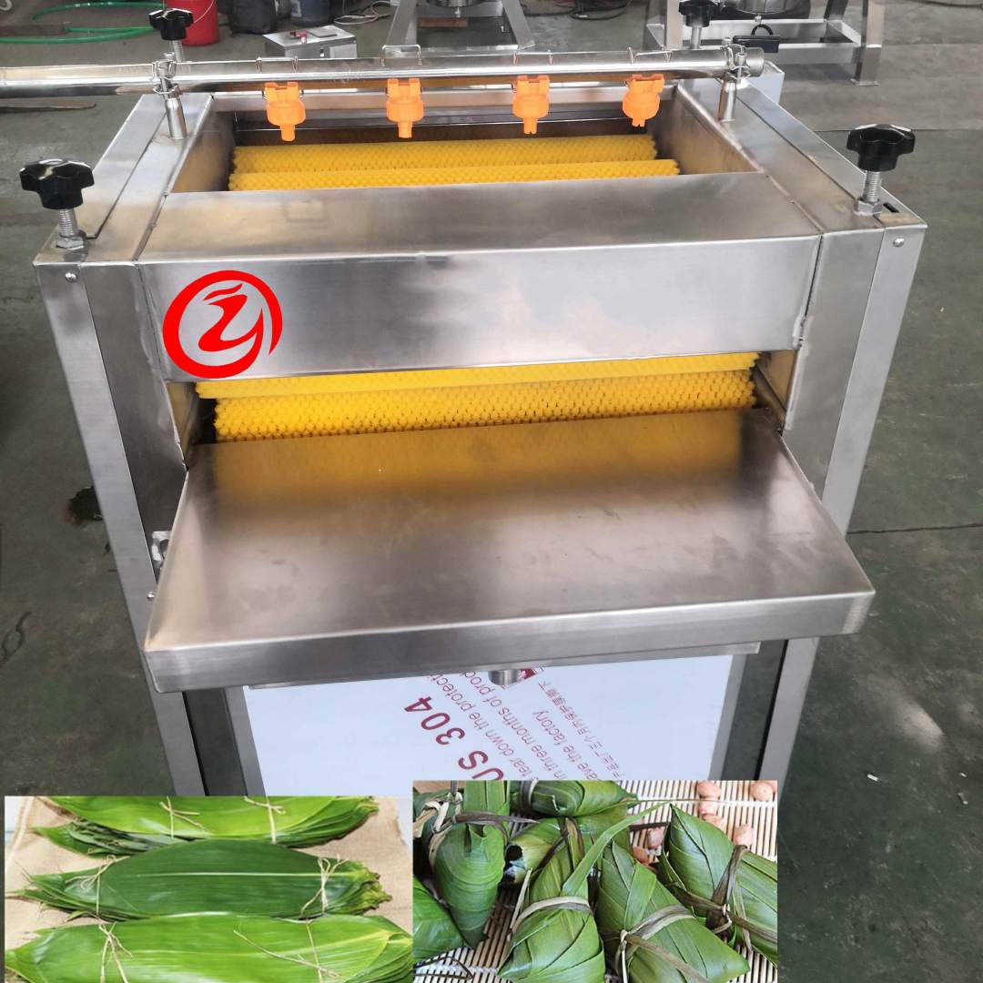毛辊式粽叶清洗机 箬叶笋叶清洗机 粽子加工厂设备