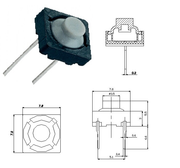 QC-0121 贴片轻触开关 立式微动按钮敏感性电子元器开关  按键开关  敏感型开关