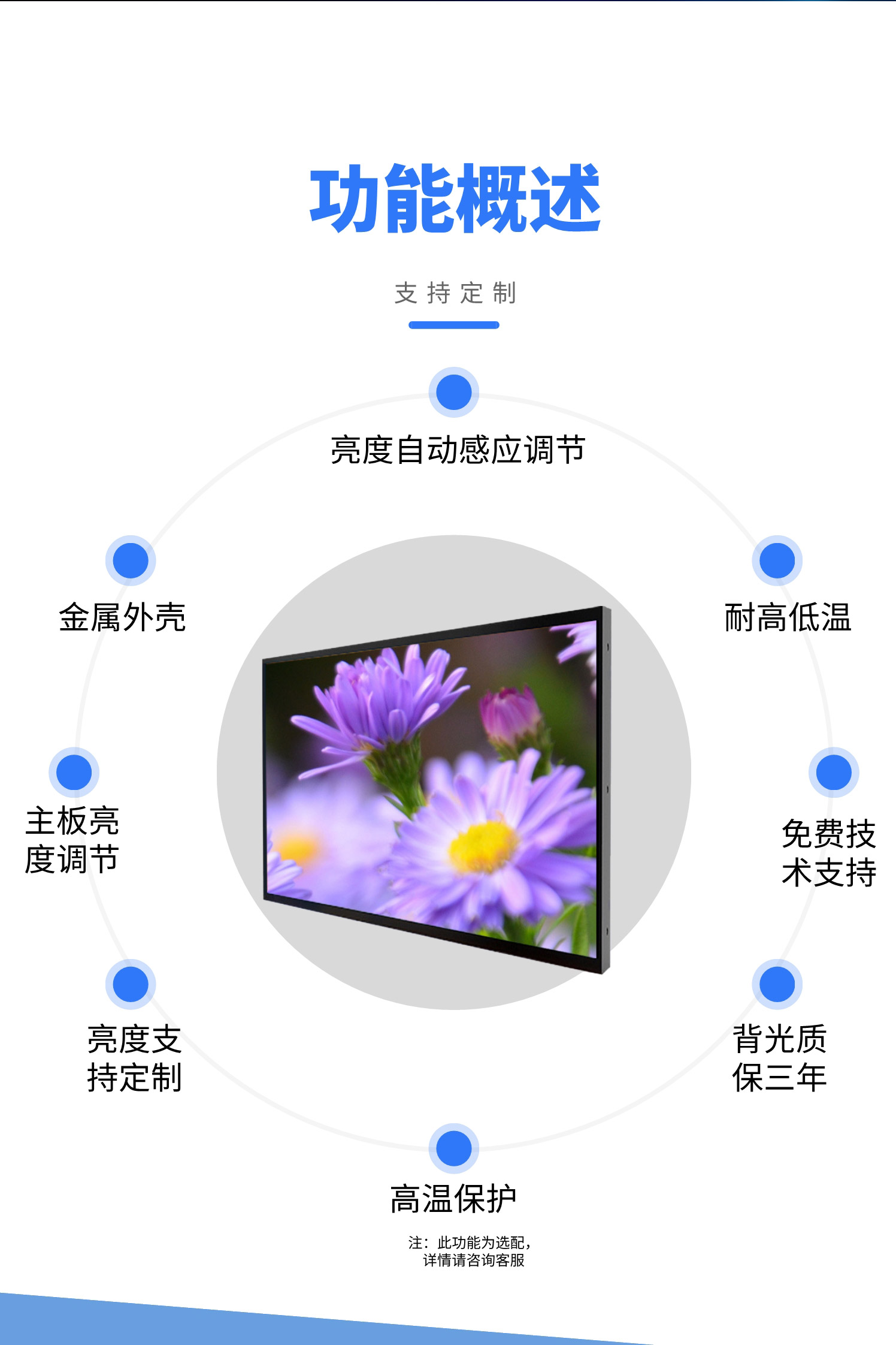 75寸户外高亮液晶屏2000亮度4k户外广告机智慧数字标牌  LCD系列  高亮屏