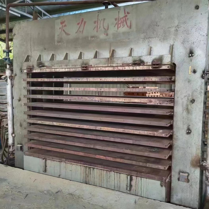 二手贴面热压机天力产4x8尺10层贴面热压机600T压力  二手贴面热压机转让  二手贴面板热压机  板材贴面热压机