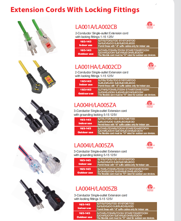 供应 NEMA 5-15,15A 125V 美规延长线  美规电源延长线