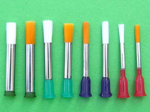 点胶毛刷针头，圆头螺口点胶涂胶毛刷  点胶针头