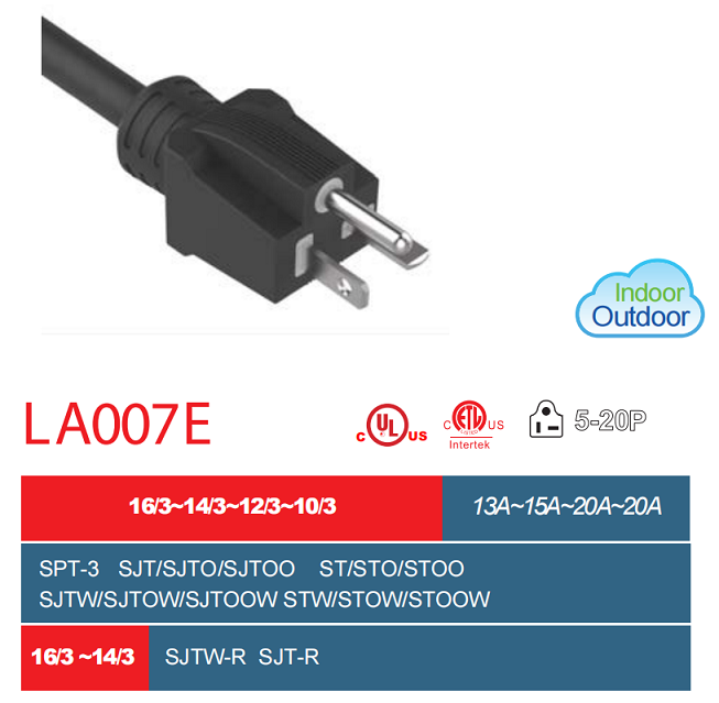 NEMA 5-20P 13A 15A 20A 美规电源线  13A 15A 20A 20A