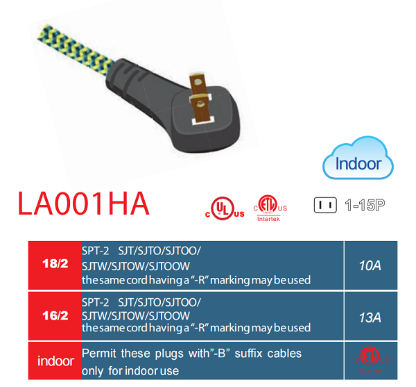 NEMA 1-15P 10A 13A 美规电源线  美国电源线