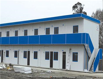 双层周口彩钢房扶沟内走廊活动房设计  双层彩钢房
