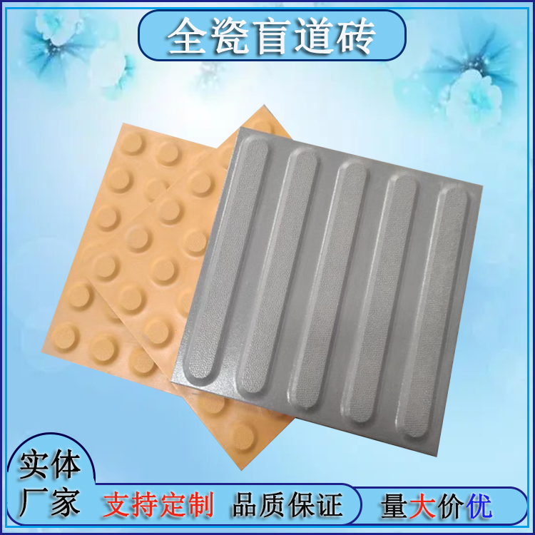 通体全瓷盲道砖   凹凸磨砂面凸起点条 防滑引行导向砖J