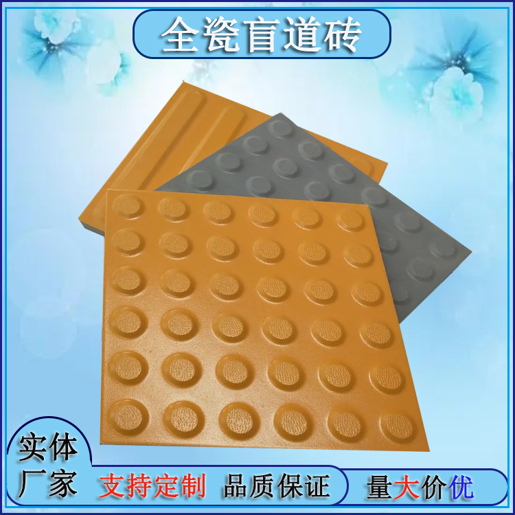通体全瓷盲道砖   凹凸磨砂面凸起点条 防滑引行导向砖J