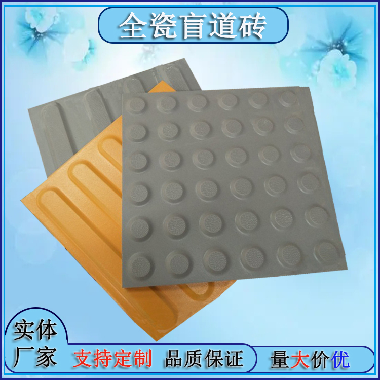 通体全瓷盲道砖   凹凸磨砂面凸起点条 防滑引行导向砖J
