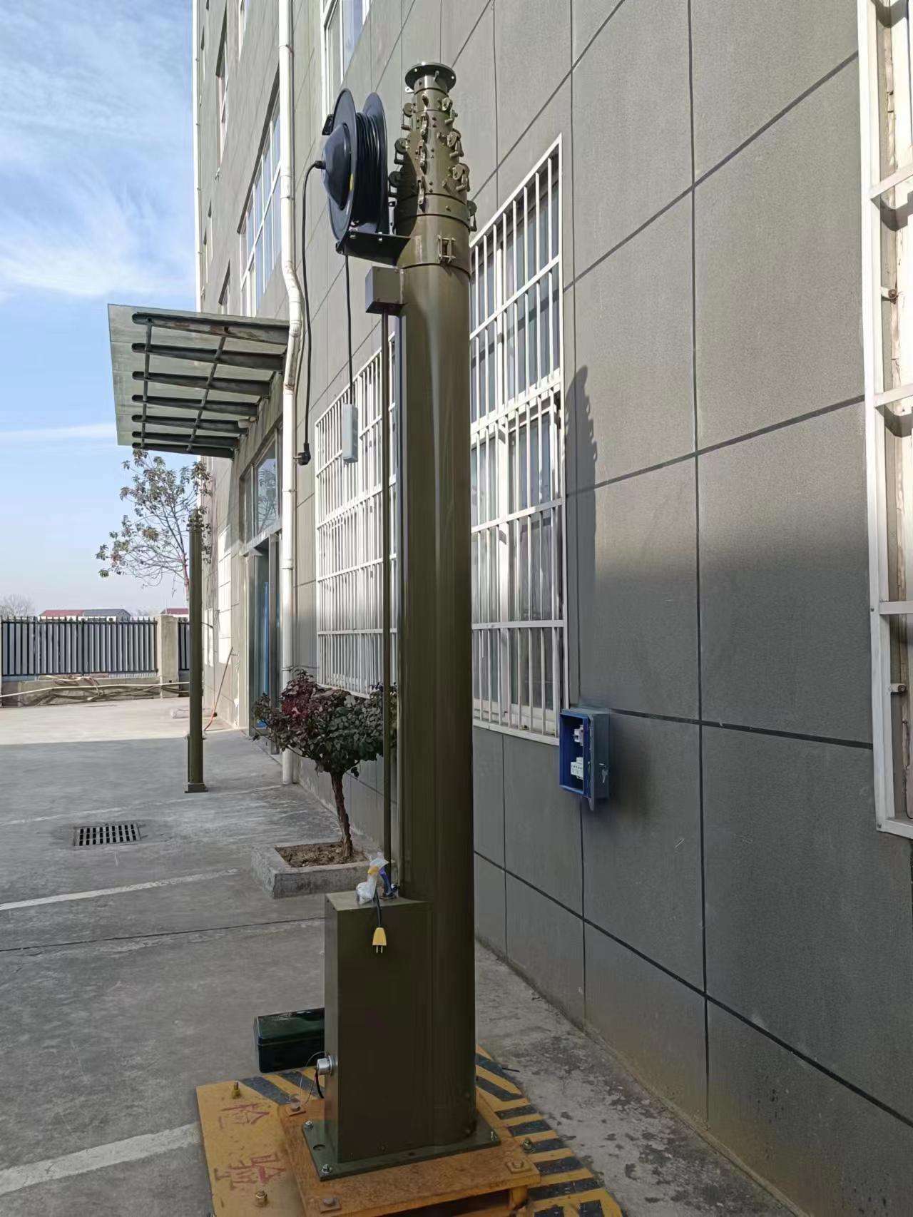 30米手摇电动升降杆避雷针的架设方式介绍安装说明  承重式升降杆  车载手摇升降杆  铝合金避雷针