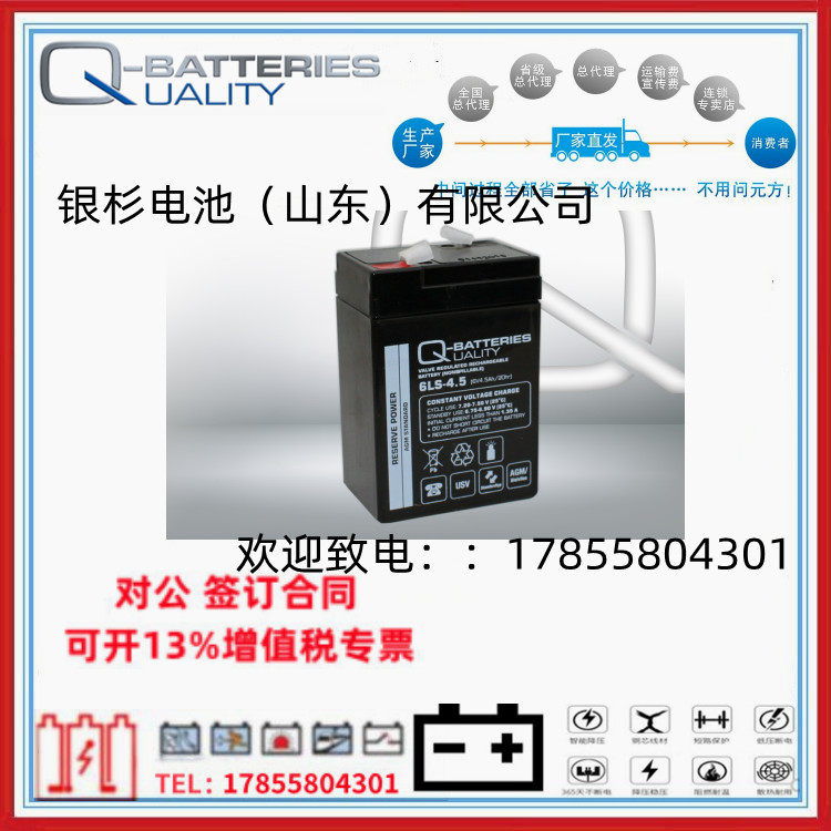 德国进口Q-BATTERIES蓄电池6GEL-180引导车