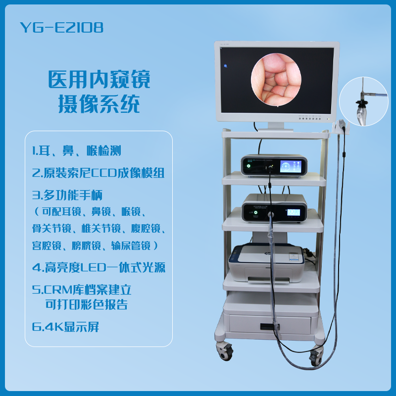 医用高清双主机YG-E2108 医用屏幕27寸耳鼻喉检查仪器  耳鼻喉内窥镜  内窥镜摄像系统  高清耳鼻喉检查仪器
