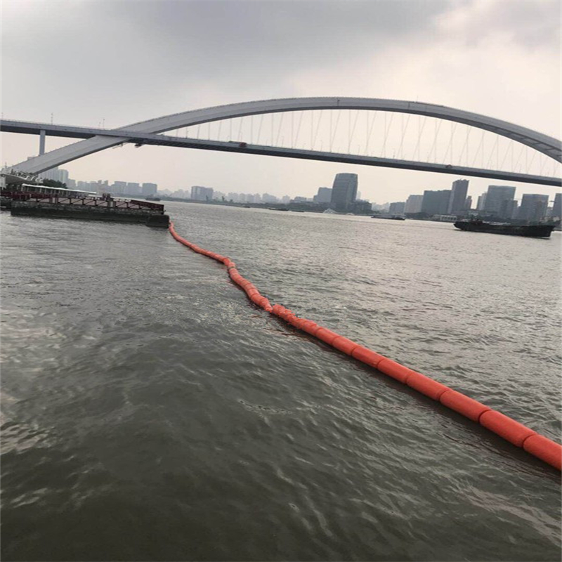 东大滩水库拦河漂浮浮子组合式装网PE拦污浮筒  拦污浮排  截污浮球