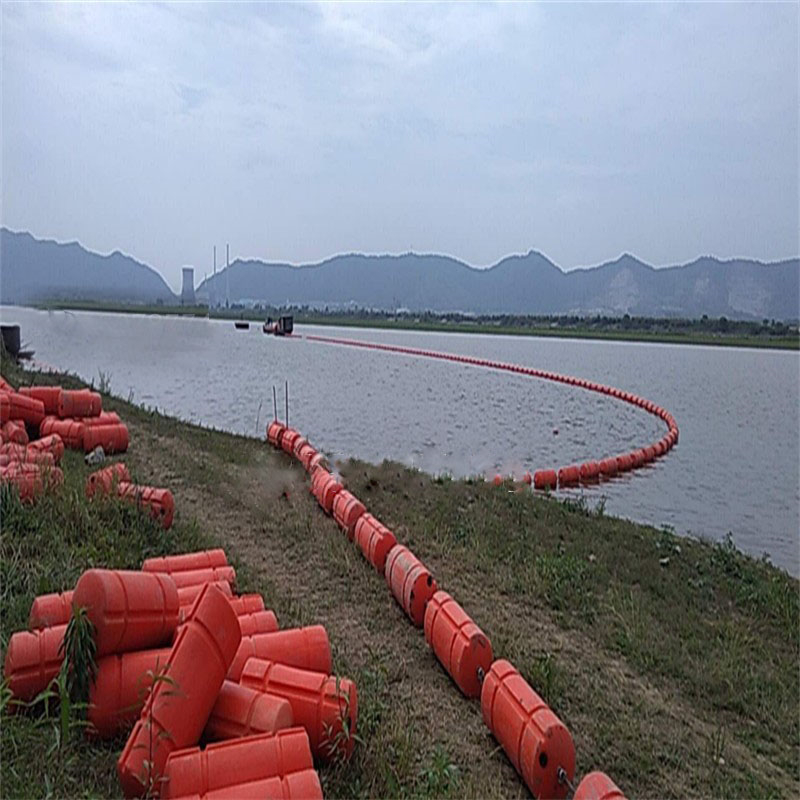东大滩水库拦河漂浮浮子组合式装网PE拦污浮筒  拦污浮排  截污浮球