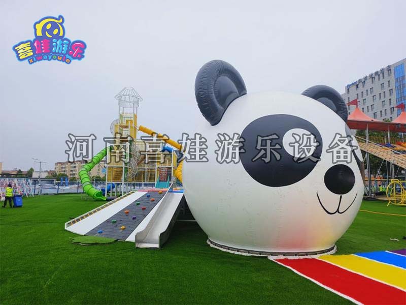 游乐设备厂家-熊猫攀爬-质量保证 -喜娃游乐  无动力游乐设备厂家  熊猫攀爬厂家